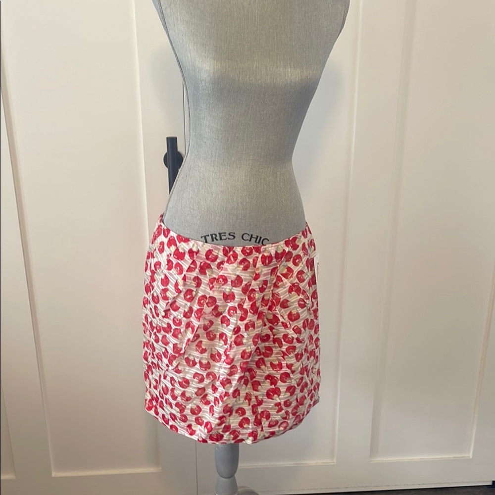 Leifsdottir Red and White  Mini Skirt